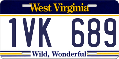 WV license plate 1VK689