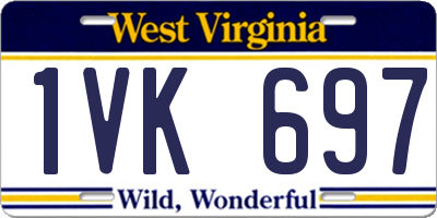 WV license plate 1VK697