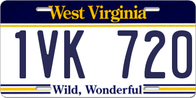 WV license plate 1VK720