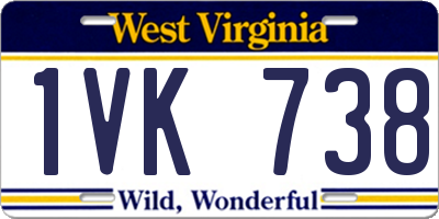 WV license plate 1VK738