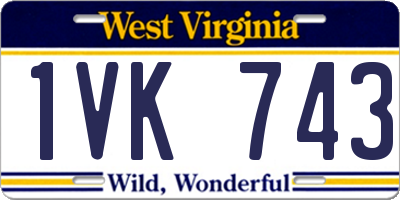 WV license plate 1VK743
