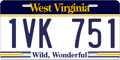 WV license plate 1VK751