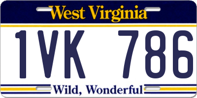 WV license plate 1VK786