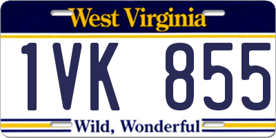 WV license plate 1VK855