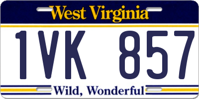 WV license plate 1VK857