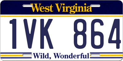 WV license plate 1VK864