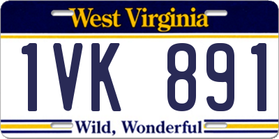WV license plate 1VK891
