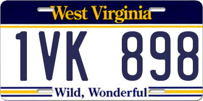 WV license plate 1VK898