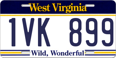 WV license plate 1VK899