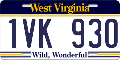 WV license plate 1VK930