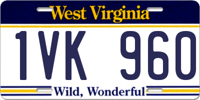 WV license plate 1VK960