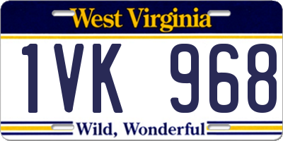 WV license plate 1VK968
