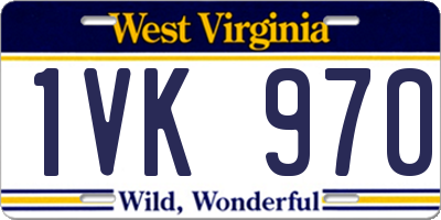WV license plate 1VK970