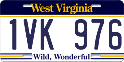 WV license plate 1VK976