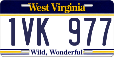 WV license plate 1VK977