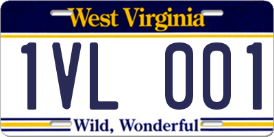 WV license plate 1VL001