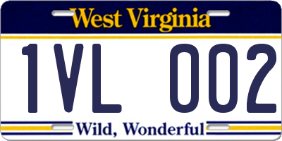 WV license plate 1VL002
