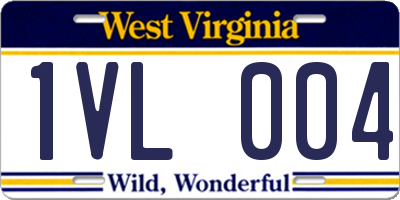 WV license plate 1VL004