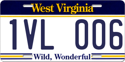 WV license plate 1VL006