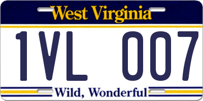 WV license plate 1VL007