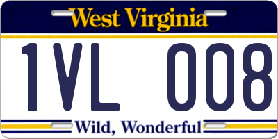 WV license plate 1VL008