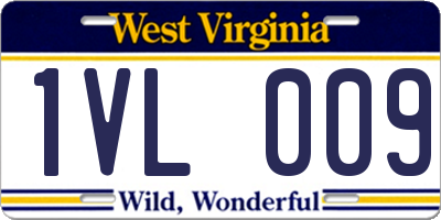 WV license plate 1VL009