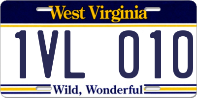 WV license plate 1VL010