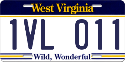 WV license plate 1VL011