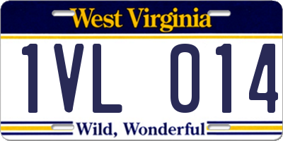 WV license plate 1VL014