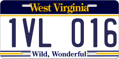 WV license plate 1VL016