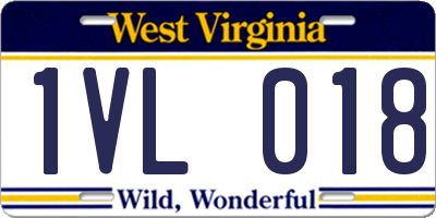 WV license plate 1VL018