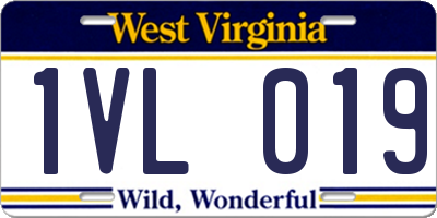 WV license plate 1VL019