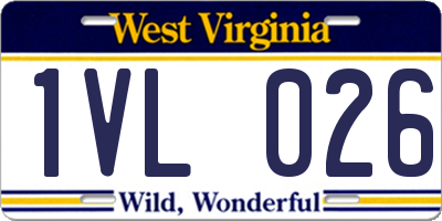 WV license plate 1VL026