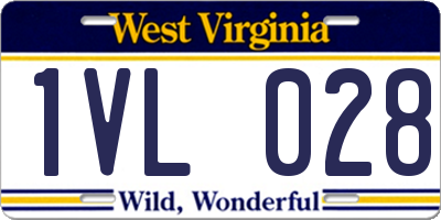 WV license plate 1VL028