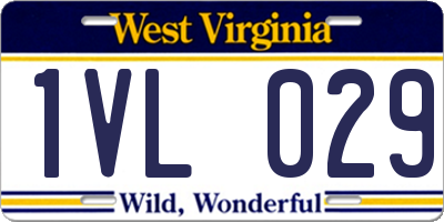 WV license plate 1VL029