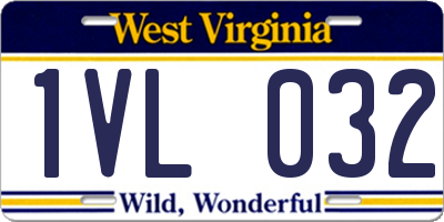 WV license plate 1VL032