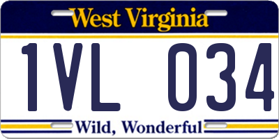 WV license plate 1VL034