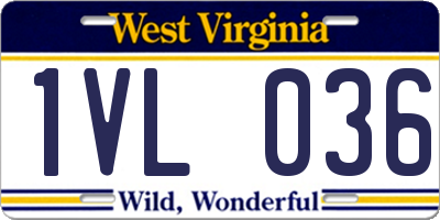 WV license plate 1VL036