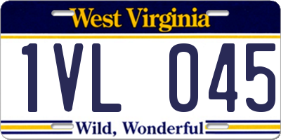 WV license plate 1VL045