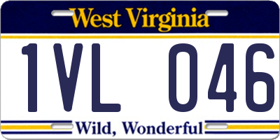 WV license plate 1VL046