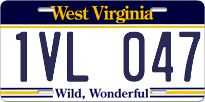 WV license plate 1VL047
