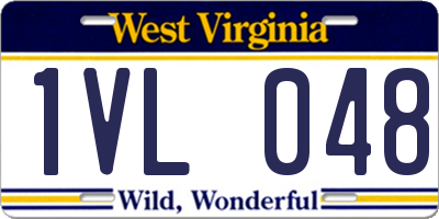 WV license plate 1VL048