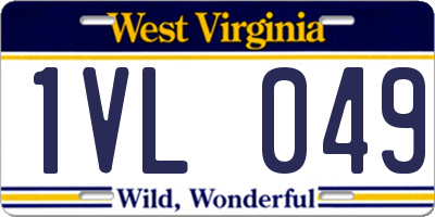WV license plate 1VL049