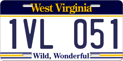 WV license plate 1VL051
