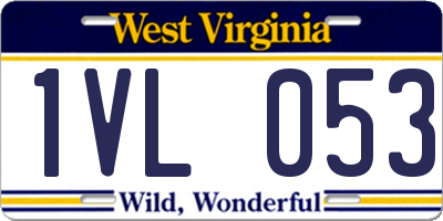 WV license plate 1VL053