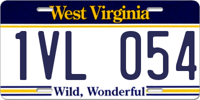 WV license plate 1VL054