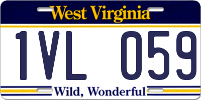 WV license plate 1VL059