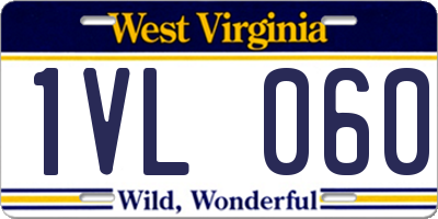 WV license plate 1VL060
