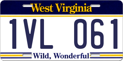 WV license plate 1VL061
