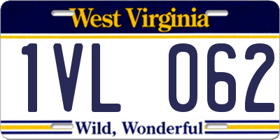 WV license plate 1VL062
